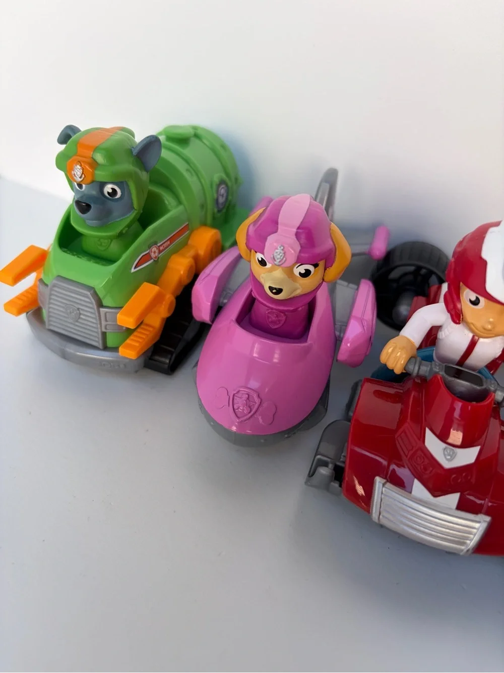 Paw Patrol Racers Lot of 7 Plastic Character Vehicles - Ryder and Pups Hover